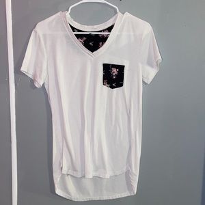 Women’s medium white and floral blouse. Size medium